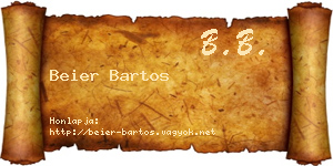 Beier Bartos névjegykártya